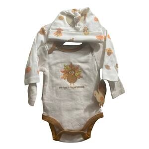 Chickpea My First Thanksgiving Baby Outfit 3-Piece Set 0-3M New With Tags